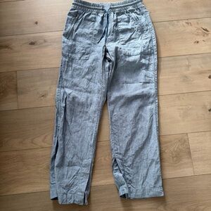 Athleta Retreat Linen High Rise Wide Leg Pant Sz XS